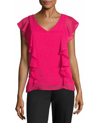 By And By Byby Sleeveless V Neck Chiffon Blouse Juniors