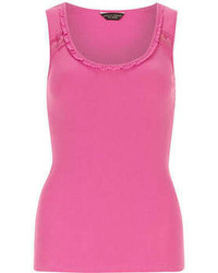 Dorothy Perkins Hot Pink Rib And Lace Vest