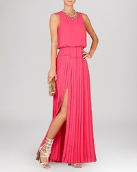 Hot Pink Slit Maxi Dress