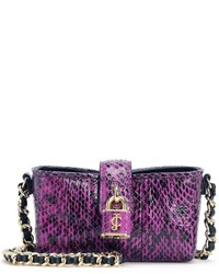 Hot Pink Snake Leather Crossbody Bag