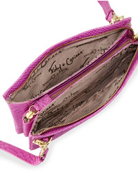 Foley + Corinna Cache Day Snake Embossed Leather Crossbody Bag Fuchsia