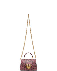 Dolce And Gabbana Pink And Black Small Devotion Bag