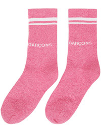 Comme Des Garcons Homme Plus Pink Logo Socks