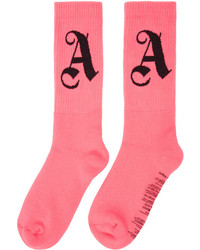 Palm Angels Pink Pa Monogram Socks