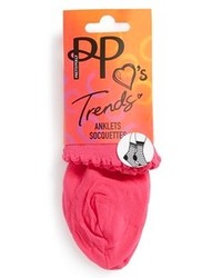 Pretty Polly Floral Spot Ankle Socks Hot Pink One Size