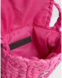 Glamorous Paper Straw Cross Body Bag In Pink