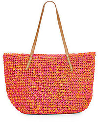 Saks Fifth Avenue Two Tone Straw Tote