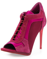 Hot Pink Suede Ankle Boots