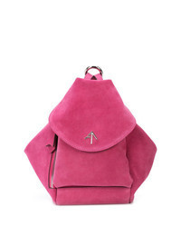 Hot Pink Suede Backpack