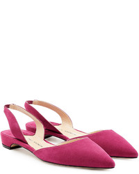 Hot Pink Suede Ballerina Shoes