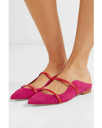 Malone Souliers Maureen Med Suede Point Toe Flats