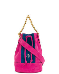 Hot Pink Suede Bucket Bag