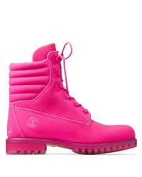 Hot Pink Suede Casual Boots