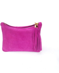 Miller and Jeeves Mini Suede Clutch Royal Pink