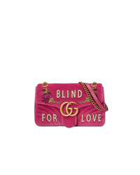 Gucci Fuchsia Pink Gg Marmont Medium Shoulder Bag