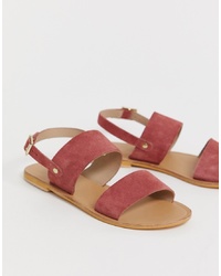 ASOS DESIGN Faye Leather Flat Sandals