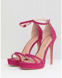 Head Over Heels By Dune Bright Pink Ankle Strap Going Out Heeled Sandal