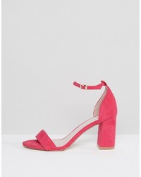 Faith Wide Fit Pink Heeled Sandals