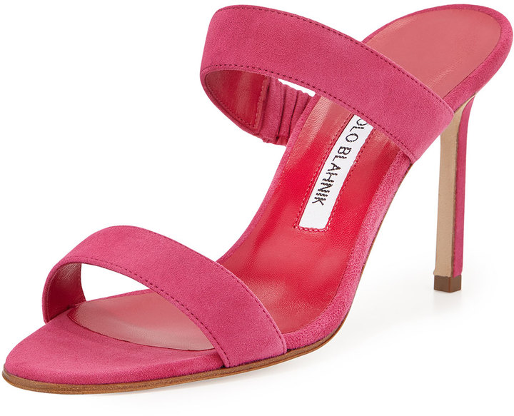 pink suede sandals
