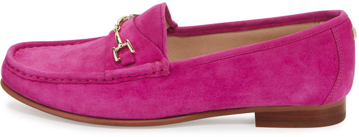 Sam Edelman Talia Suede Horsebit Loafer Magenta, $130 | Neiman