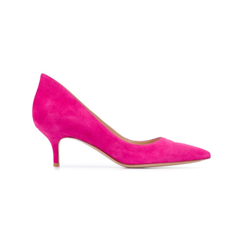 pink suede kitten heel shoes