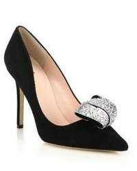 Kate Spade New York Louisa Glitter Bow Suede Pumps
