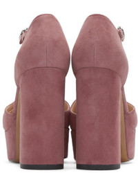 Marc Jacobs Pink Suede Lucille Platform Heels