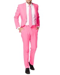 OppoSuits Mr Pink Trim Fit Two Piece Suit With Tie