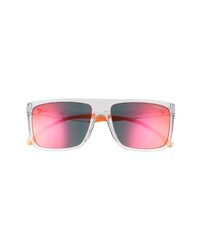 Carrera Eyewear 58mm Rectangle Sunglasses In Crystal Red Multilayer At Nordstrom