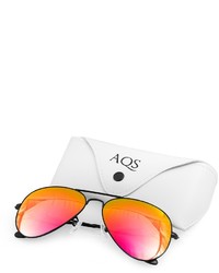 Aqs Unisex Oliver Mirrored Aviator Sunglasses