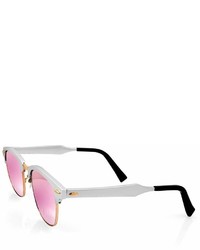 Aqs Unisex Silver And Rose Milo Metal Sunglasses