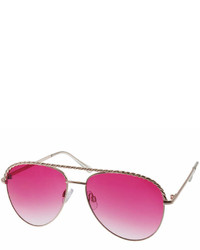 Hot Pink Gradient Aviator Sunglasses