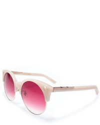 Pared Eyewear Up And At Em Semi Rimless Round Sunglasses Pinkred