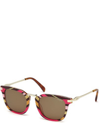 Emilio Pucci Patterned Combo Square Sunglasses Fuchsia