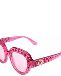 Gucci Squared Sunglasses W Heart Crystals