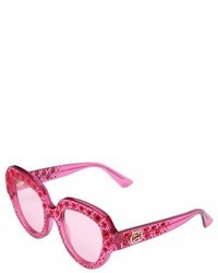Gucci Squared Sunglasses W Heart Crystals