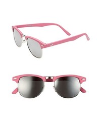 Steve Madden 50mm Retro Sunglasses Pink One Size