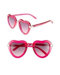 Steve Madden Heart 46mm Sunglasses Hot Pink One Size