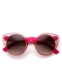 ZeroUV Glam Fashion Round Circle Cateye Sunglasses
