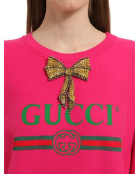 Gucci Cotton Sweatshirt W Crystal Bow