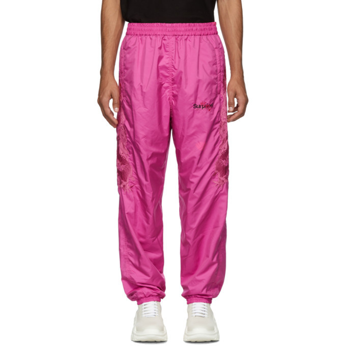 Doublet Pink Chaos Embroidery Track Pants, $222 | SSENSE | Lookastic