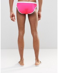 Asos Brand Swim Trunks In Neon Pink