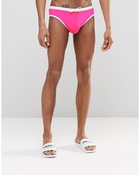 Asos Brand Swim Trunks In Neon Pink