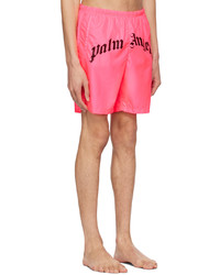 Palm Angels Pink Curved Swim Shorts