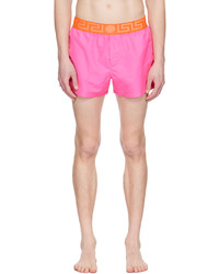 Versace Underwear Pink Greca Border Swim Shorts