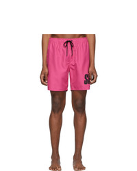 Saturdays Nyc Pink Timothy Accordion Logo Swim Shorts