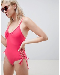 Pieces Swimsuit With Laced Sides