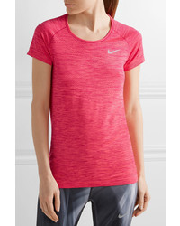 Nike Paneled Dri Fit Stretch T Shirt Fuchsia