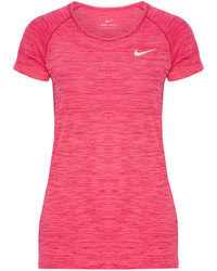 Nike Paneled Dri Fit Stretch T Shirt Fuchsia