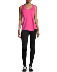 Neiman Marcus Perforated Flap Front Tank Hot Pink